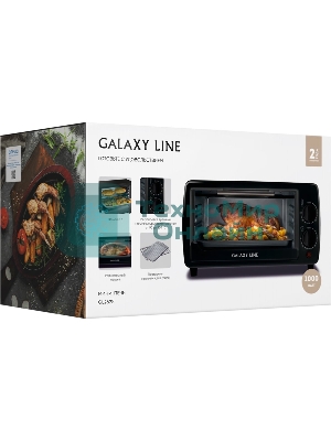 Мини-печь Galaxy Line GL 2625, черный, 8 л, 1000 Вт, таймер на 60 минут, индикатор работы, автоотключение