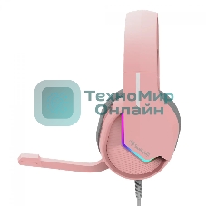 Гарнитура Marvo H8618 Tactic 40 розовый, проводная, USB, микрофон с шумоподавлением, RGB-подсветка