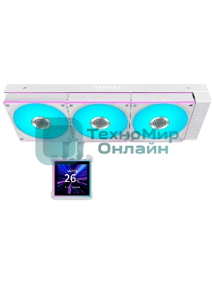 Система водяного охлаждения Lian-Li HydroShift II LCD-S 360CL ARGB Soc-AM5/AM4/1700/1851 белый 4-pin 30dB Al+Cu LCD Ret (G89.GHS2LCDS36CW.R0)
