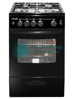 Плита газовая Лысьва ГП 400 МС -2у черный, конфорок 4 газовых, духовка 57 л, 50 см x 84 см x 60 см (без крышки)