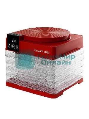 Сушилка для овощей и фруктов Galaxy Line GL 2630, красный, с электронным управлением, 450 Вт