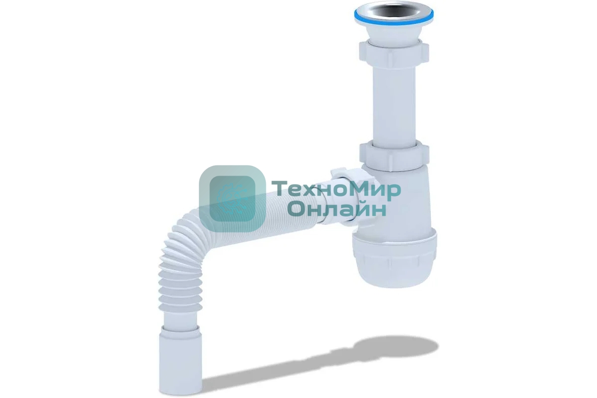 Сифон для мойки АНИ Грот 1 1/2' x 40 с гибкой трубой 40х40