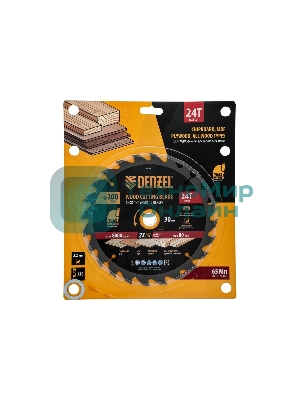 Пильный диск по дереву Denzel ф200 х 30 мм, 24 зубьев