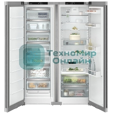 Холодильник Liebherr Комбинация XRFsf 5225-22 001 (SFNsfd 5227-22 001 +SRBsfc 5220-22 001) серебристый двухкамерный 377/271л морозилка сбоку, Side by Side