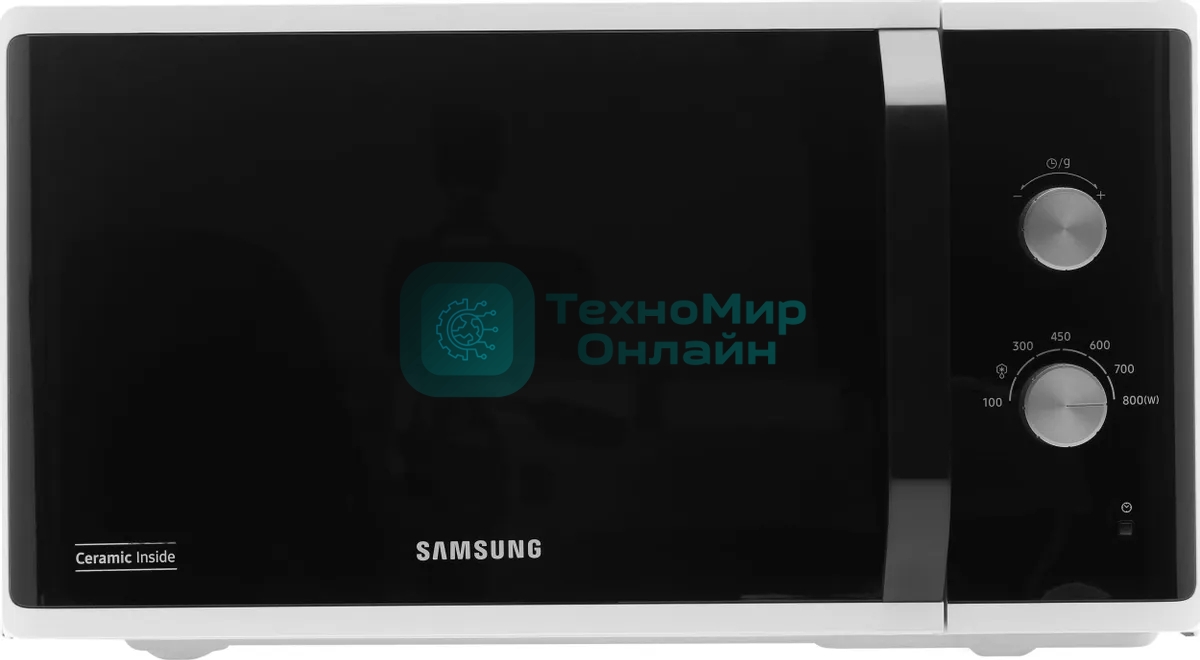 Микроволновая печь Samsung MS23K3614AW белый, 23 л, 800 Вт, переключатели - поворотный механизм
