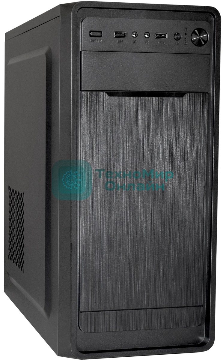 Компьютерный корпус Miditower ExeGate XP-332-UNS450 (ATX, БП UNS450 с вент. 12см, 2хUSB, аудио, черный)