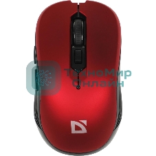 Мышь беспроводная Defender Gassa MM-105 красный, 1600 dpi, радиоканал, USB, кнопки - 6