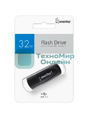 Флешка USB Smartbuy Scout Black (SB032GB3SCK), 32Gb, USB 3.0, R/W 100/40, черный
