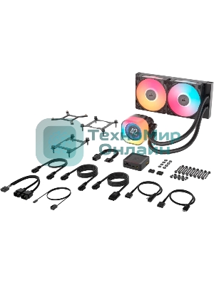 Система жидкостного охлаждения Corsair iCUE LINK TITAN 240 RX LCD (240мм, черный, RGb/ Fans: 2x120мм, 73.5CFM, 36dBA, 2100RPM/ S: 1851, 1700, AM5, AM4)
