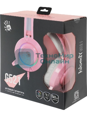 Гарнитура Bloody G521 розовый, проводная
