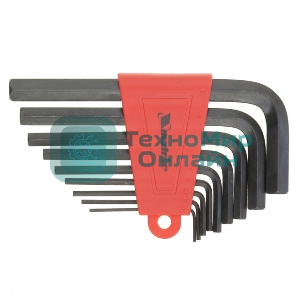 Набор ключей имбусовых Matrix 11222 hex 2.0–12мм crv 9 шт, оксидированные