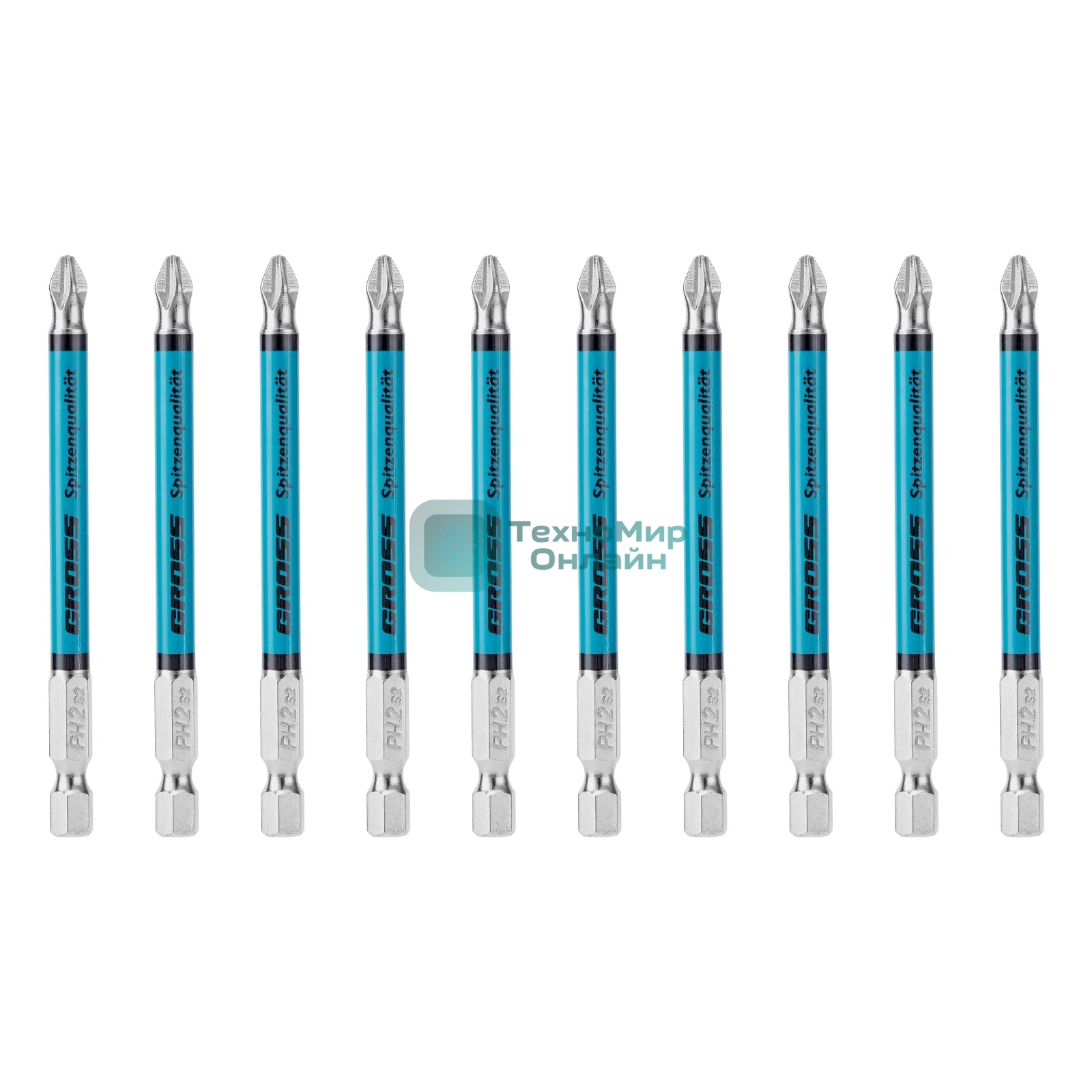 Бита Gross PH2х90 мм, сталь S2, кругл., 10 шт.