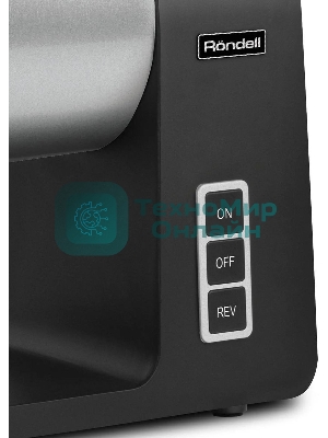 Мясорубка электрическая Rondell 1451-RE-01 серебристый/черный, 2300 Вт, 2.0 кг/мин, реверс, защита от перегрузки, металлический лоток, насадки - 5