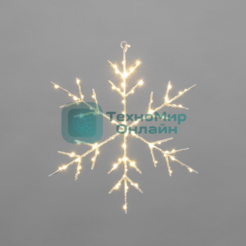 Светодиодная подвесная фигура Neon-night Снежинка на металлическом каркасе, цвет теплый белый