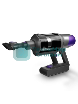 Пылесос вертикальный Centek CT-2572 фиолетовый/черный, питание от аккумулятора, 230 Вт, уборка сухая, пылесборник 1.2 л, работа от АКБ max 90 мин