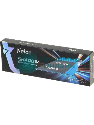Оперативная память NETAC Shadow, DDR4, 16GB (1x16GB), 3200MHz, CL16, DIMM, с радиаторами, синий