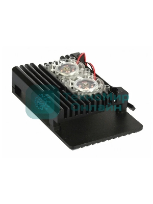 Корпус Qumo Aluminum case with double Transparent fans, Raspberry Pi 4, black(RS012)