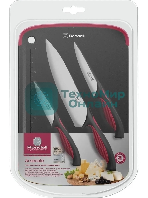 Набор ножей кухонных Rondell RD-1891 компл.: 4 предм. разд. дос. черный/бордовый блистер