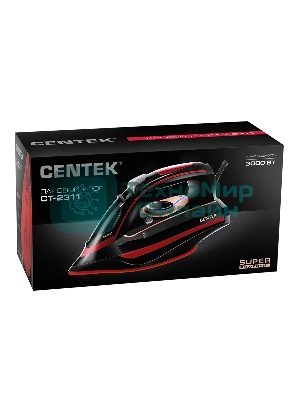 Утюг Centek CT-2311 черный/красный, 3200 Вт, 50 г/мин, 190 г/мин, 400 мл