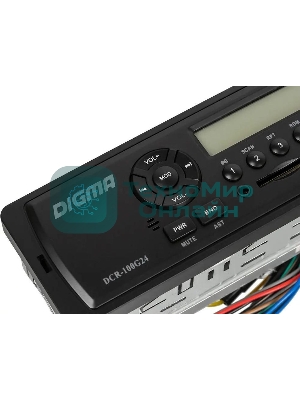 Автомагнитола Digma DCR-100G24, 1 DIN, USB Type-A, AUX