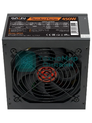Блок питания Ginzzu SB450, 450Вт, 120мм, черный