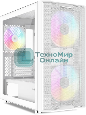Корпус SAMA S30, Mini-Tower, белый, 2 x 140 мм, 1 x 120 мм