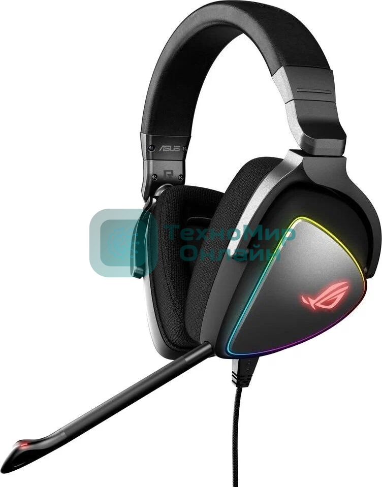 Игровые наушники ASUS ROG Delta S черные (7.1, USB Type-C + A, RGb подсветка, 50 мм, ESS 9281 Pro, микрофон, 90YH02K0-B2UA00)