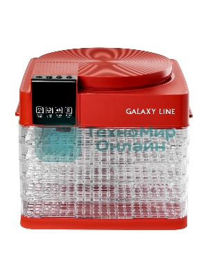 Сушилка для овощей и фруктов Galaxy Line GL 2630, красный, с электронным управлением, 450 Вт