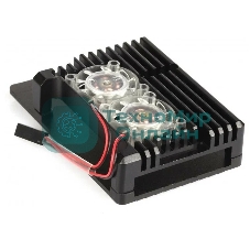 Корпус Qumo Aluminum case with double Transparent fans, Raspberry Pi 4, black(RS012)