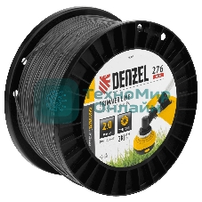Леска для триммера Denzel двухкомпонентная круглая, 2,0мм х 276м, на DIN катушке EXTRA CORD
