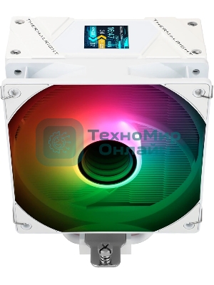 Кулер для процессора Thermalright Assassin Spirit 120 Vision ARGB White (4-pin PWM, LED temp., 154mm, Al/Cu, 4x6mm, ARGB, 1x120mm, 66.17CFM, 25.6dBA, 1500RPM, S: 1851/1700/1200/115X, AM5/AM4, white)