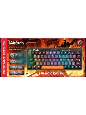 Клавиатура проводная Defender MECHANICAL BLK RAVEN GK-417 RU RGb