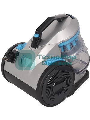 Пылесос Hyundai HYV-C2955 серебристый/синий, 380/2400 Вт, уборка сухая, пылесборник контейнер 3.5 л
