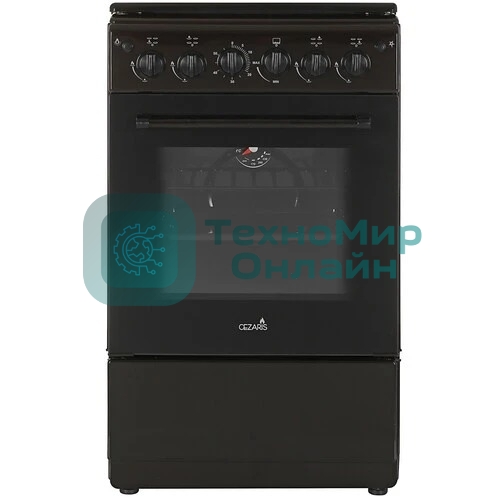 Плита газовая Cezaris ПГ 2150-11 коричневый, конфорок 4 шт, духовка 43 л, 51 см x 85 см x 55 см