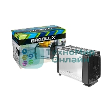 Тостер ERGOLUX ELX-ET03-C72 черный/нерж. сталь
