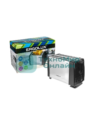 Тостер ERGOLUX ELX-ET03-C72 черный/нерж. сталь