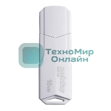 Флешка USB Smartbuy CLUE white (SB16GbCLU-W3), 16Gb, USB 3.0/3.1, R/W 70/25, белый