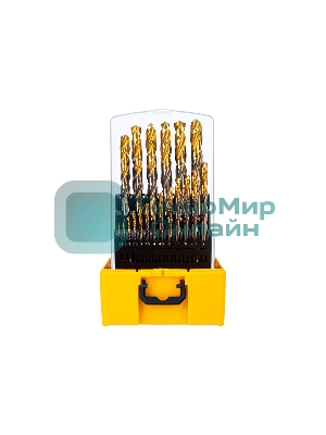 Набор сверл по металлу Denzel 1-13 мм, Р6М5К8-TiN, Golden Tip, 25 шт