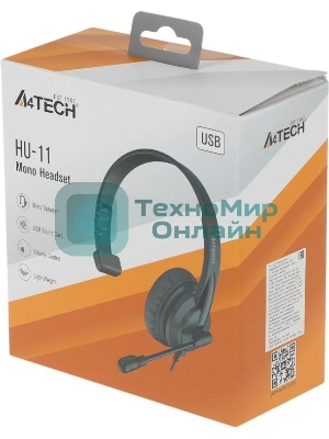 Гарнитура A4Tech HU-11 чёрный, проводная