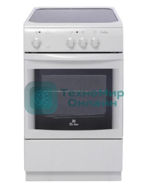 Электрическая плита De Luxe 506003.04ЭС белый, конфорок - 3 шт, духовка - 60 л, 87 см x 50 см x 60 см