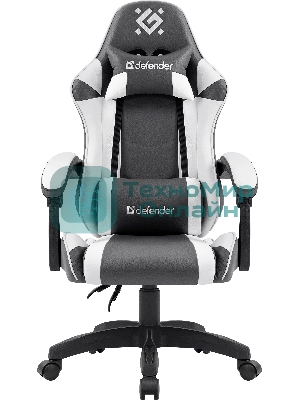 Кресло Defender Fortune серый, экокожа, 120 кг