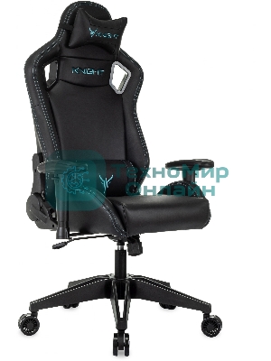 Кресло Knight Outrid Smile черный, экокожа, 120 кг, механизм качания