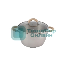 Кастрюля MALLONY Fortuna нержавеющая сталь, 4,5 л, с крышкой, матовый корпус, ручки с силиконом (007220)