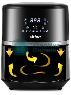Аэрогриль Kitfort КТ-2221 черный, 1500 Вт, 3.3 л, сенсор, 8 программ