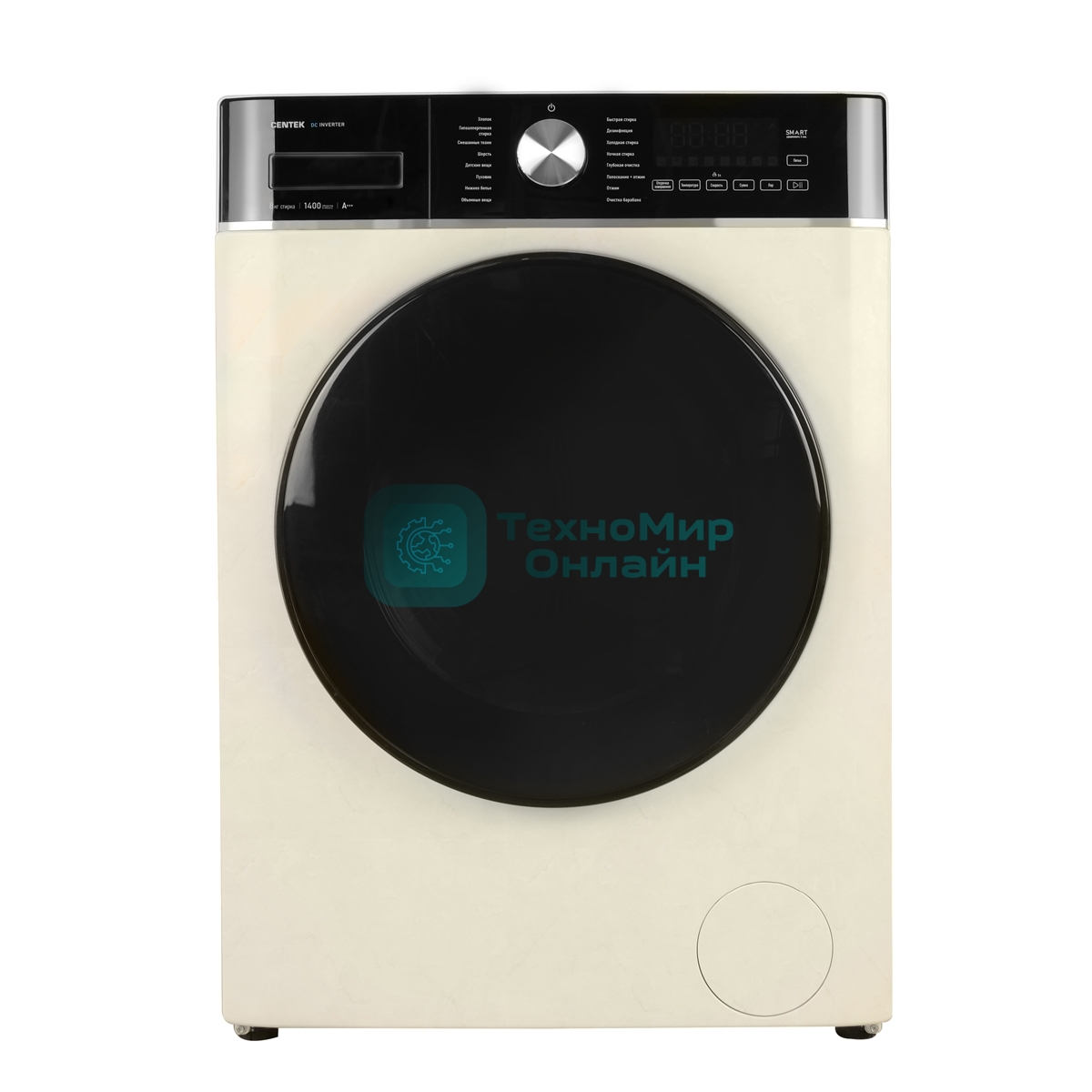 Стиральная машина Centek CT-1961 бежевый, загрузка фронтальная 8 кг, 1400 об/мин., класс: А+++