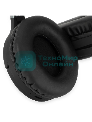 Беспроводные/проводные наушники Digma BT-16 черный, накладные, Bluetooth + проводной, складная конструкция, до 10 ч