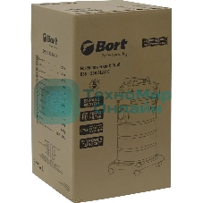 Пылесос профессиональный Bort BSS-1530 черный, 300/1500 Вт, уборка влажная/сухая, пылесборник мешок/контейнер 30л