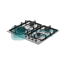 Варочная поверхность Kuppersberg, газ, High-Tech, 60 см, автоматический электроподжиг, газ-контроль, SABAF конфорки, чугунные решетки, WOK конфорка, цвет нержавеющая сталь, цвет фурнитуры черный