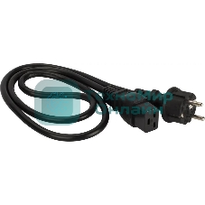 Шнур питания Lanmaster LAN-PP19/SH-0.5-BK C19-Schuko проводник.:3x1.5мм2 0.5м 220В 16А черный