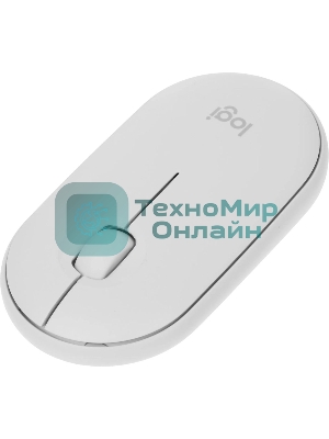 Мышь беспроводная Logitech Pebble M350 белый, 1000 dpi, радиоканал, Bluetooth, USB, кнопки - 3